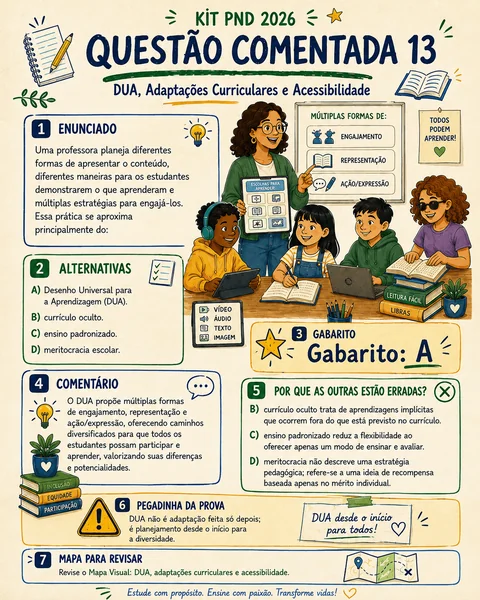 Amostra do Kit Visual PND 2026 — questões com gabarito comentado