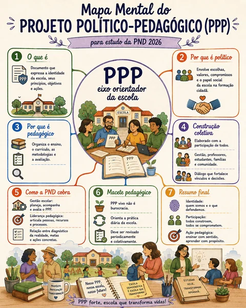 Amostra do Kit Visual PND 2026 — mapa visual de Formação Geral Docente