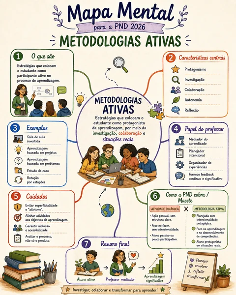 Amostra do Kit Visual PND 2026 — mapa visual de Formação Geral Docente