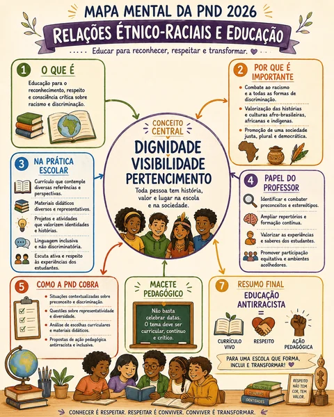 Amostra do Kit Visual PND 2026 — mapa visual de Formação Geral Docente