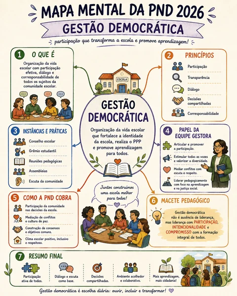 Amostra do Kit Visual PND 2026 — mapa visual de Formação Geral Docente