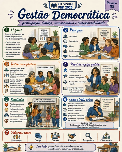 Amostra do Kit Visual PND 2026 — simulado de Formação Geral Docente